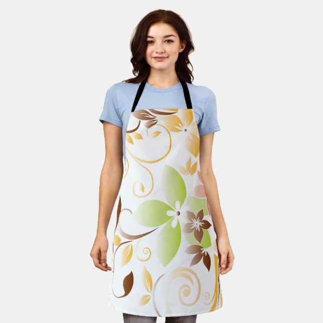 Tablier Papier mural à fleurs 5 (Porté)