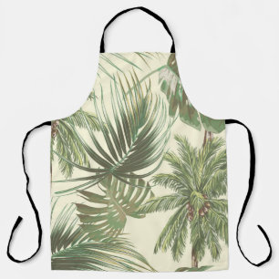 Tablier Papier peint de palmes Vintages Feuilles tropicale