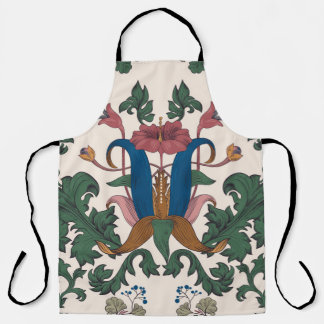 Tablier Papier peint renaissance floral vintage.