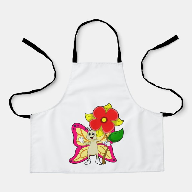 Tablier Papillon avec Fleur (Recto)