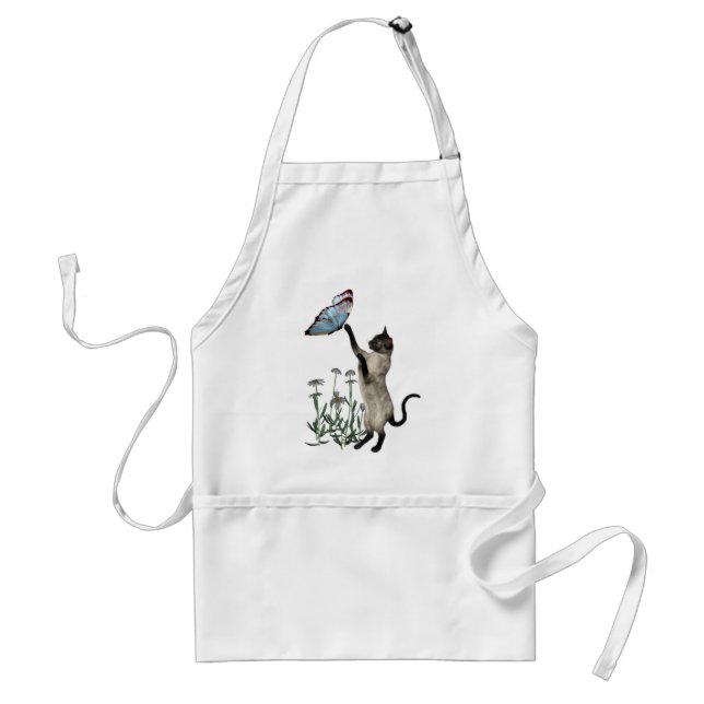 Tablier Papillon de chat de Siamese marguerites (Devant)