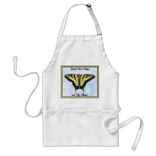 Tablier Papillon Swallowtail Jaune Ciel Bleu Personnalisé
