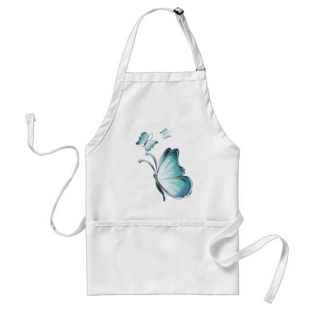Tablier Papillons bleu aquarelle (Devant)