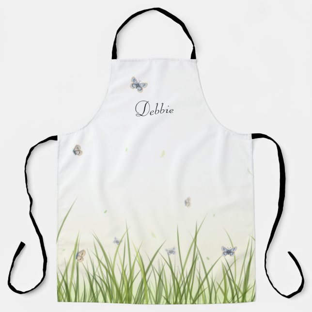 Tablier Papillons dans le jardinier personnalisé Soleil (Recto)