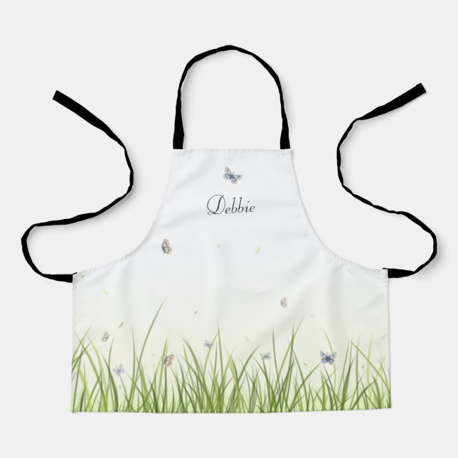 Tablier Papillons dans le soleil Joli personnalisation enf (Recto)