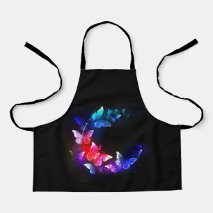 Tablier Papillons de nuit Neon brillants sur arrière - pla