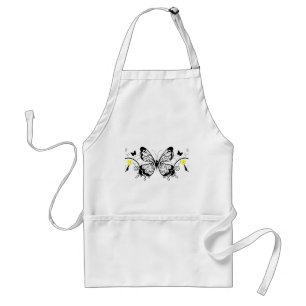 Tablier Papillons en dentelle noire 10