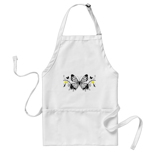 Tablier Papillons en dentelle noire 10 (Devant)