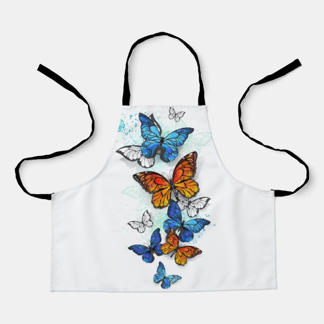 Tablier Papillons volants Morpho et Monarch (Recto)