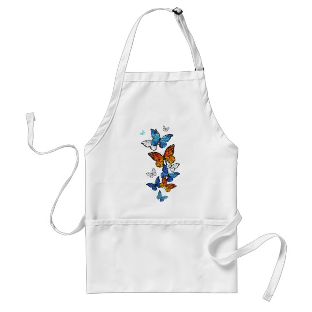 Tablier Papillons volants Morpho et Monarch (Devant)