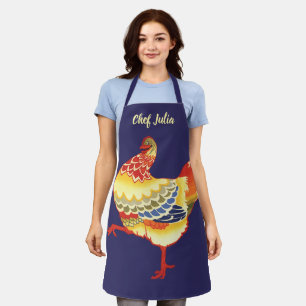 Tablier Pâques vintages, Poulet coloré de la ferme
