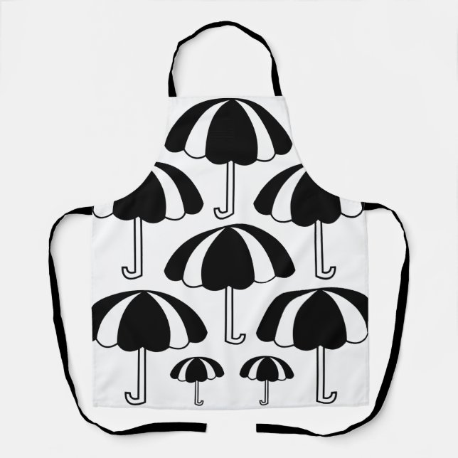 Tablier Parapluie noir et blanc mignon (Recto)