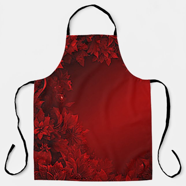 Tablier Parc de vacances Floral Feuille rouge (Recto)