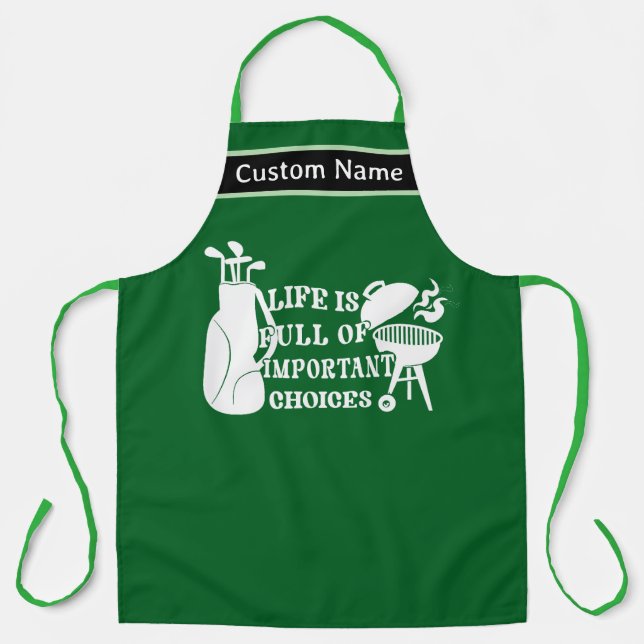 Tablier Parcours BBQ de golf personnalisé - Cadeau Golfeur (Recto)