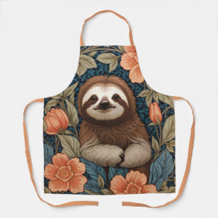 Tablier Paresseux mignon Élégant floral inspiré de William