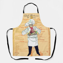 Paris France Chef Caricature Texte du Menu