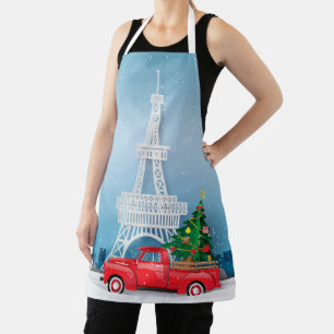 Tablier Paris Tour Eiffel Camion Rouge Noël