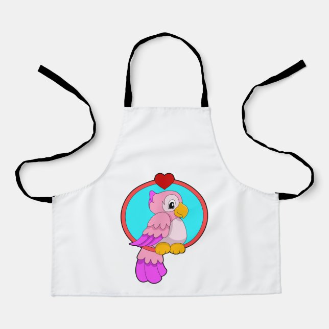 Tablier Parrot au coeur (Recto)