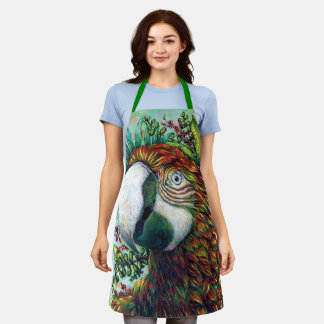 Tablier Parrot floral vert amusant Cool Apron