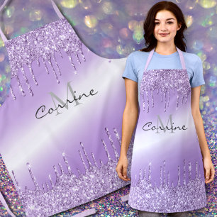 Tablier Parties scintillant de déshydratation violet viole