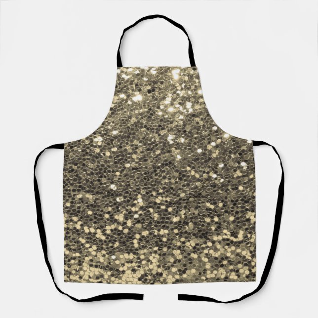 Tablier Parties scintillant d'or métal Chic Bling moderne  (Recto)