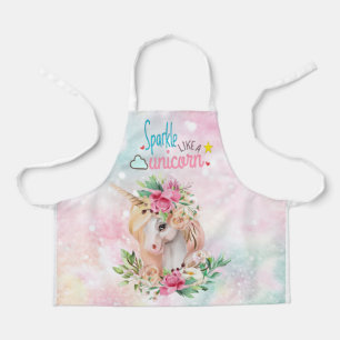 Tablier Parties scintillant florale Sparkle Unicorn
