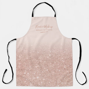 Tablier Parties scintillant or rose chic noir