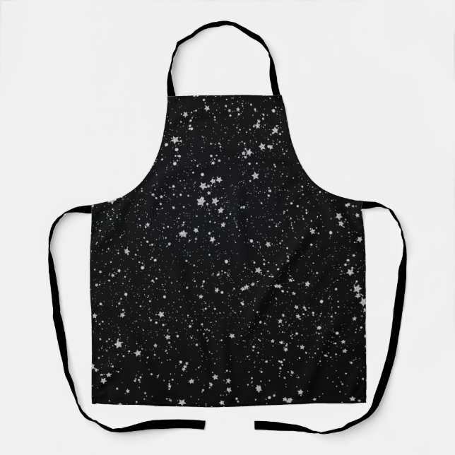 Tablier Parties scintillant Stars2 - Noir argenté (Recto)