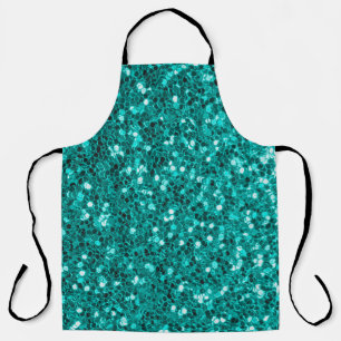 Tablier Parties scintillant texture turquoise brillante