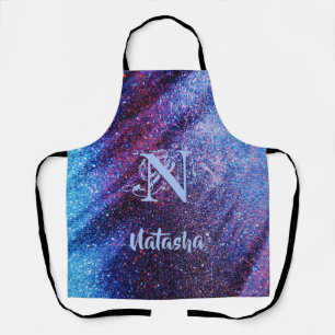 Tablier Parties scintillant violette personnalisée