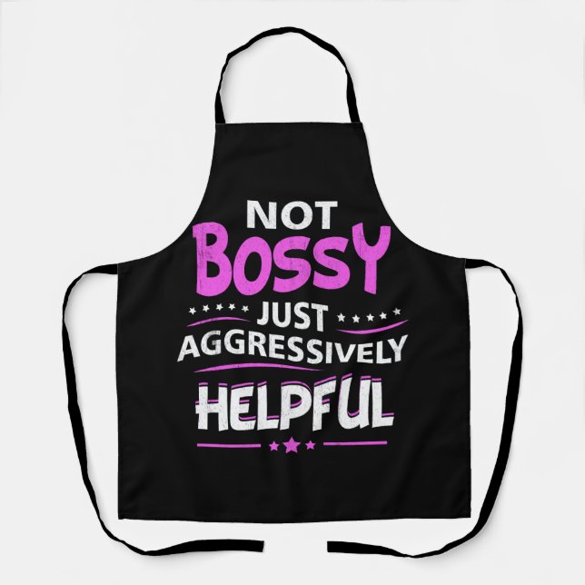 Tablier Pas Bossy Juste Agressivement Utile Drôle Dit F (Recto)