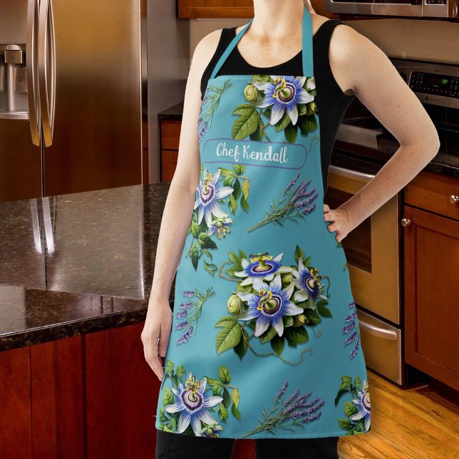 Tablier Passionflowers Bold Floral Bib personnalisé (Créateur téléchargé)