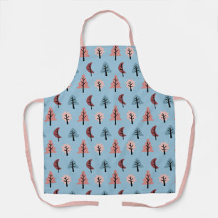 Tablier Pastel Blue Cookie Shape Tree Motif Noël