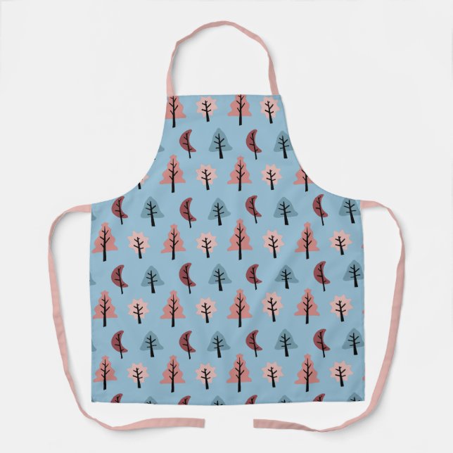 Tablier Pastel Blue Cookie Shape Tree Motif Noël (Recto)