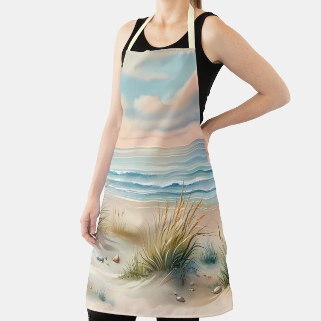 Tablier Pastel Coastal Dunes Watercolor (Insitu)