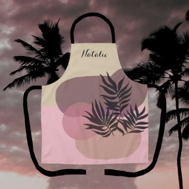 Tablier Pastel doux Abstrait Pink Tropical Apron (Créateur téléchargé)