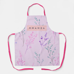 Tablier Pastel Floral Personnalisé, Élégant