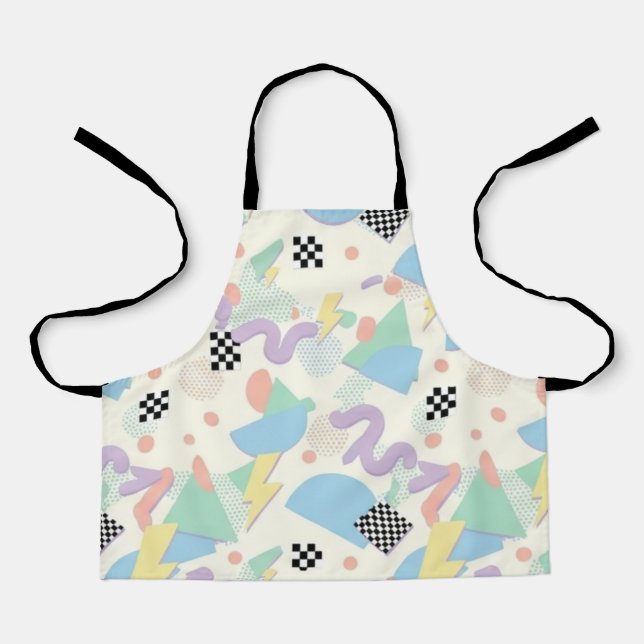 Tablier Pastel Retro Memphis Pattern Swirls (Recto)