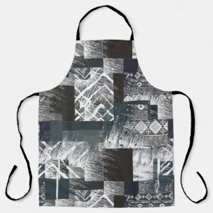Tablier patchwork monochrome Abstrait