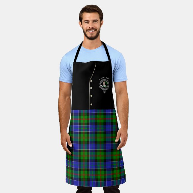 Tablier Paterson Clan Badge & Tartan Kilt Apron (Porté)