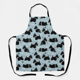 Tablier Pâtes et os de Terrier écossais noir