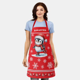 Tablier Patinage sur glace de pingouin Festin Custom Red C