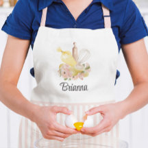 Pâtisserie Chef Apron rose et blanc Nom personnali