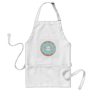 Tablier Pâtisseries Ombre Teal Donuts Nom personnalisé