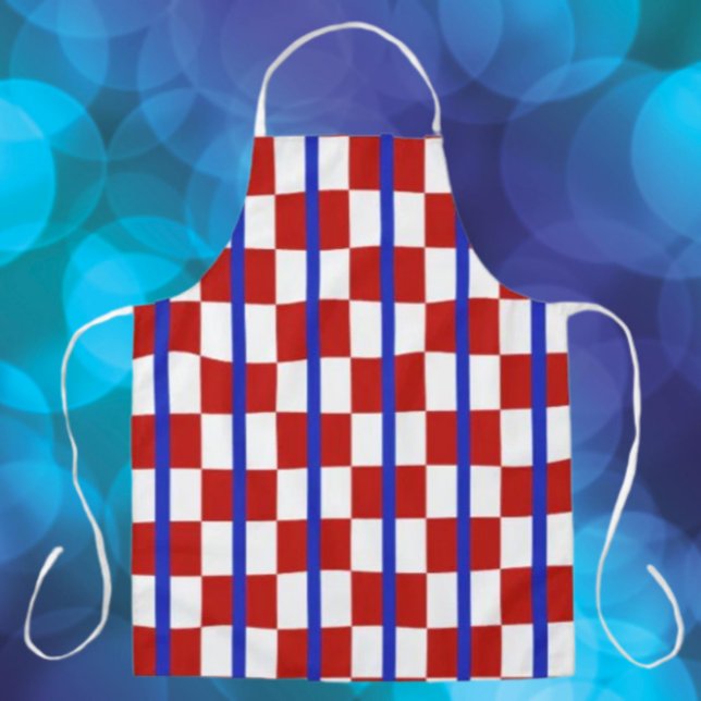 Tablier Patriotic Checkerboard Kitchen Apron (Créateur téléchargé)