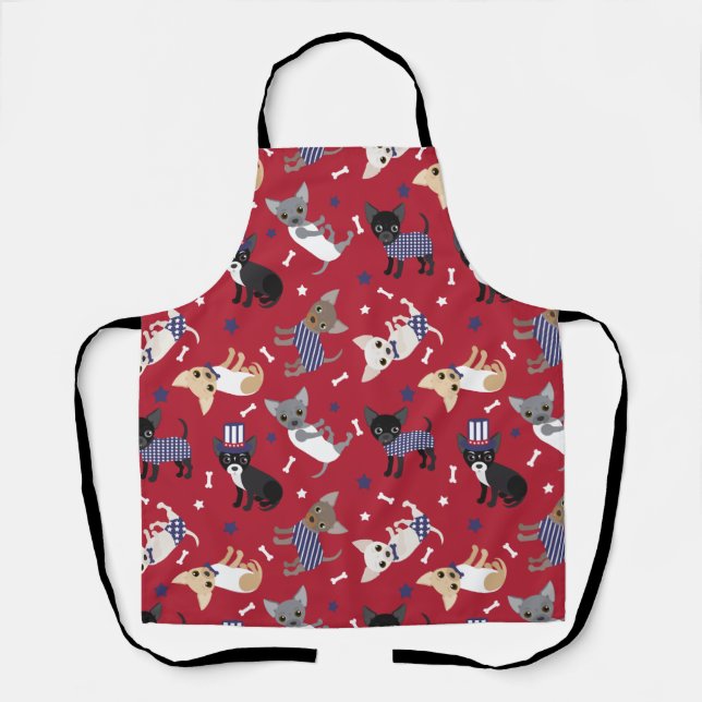 Tablier Patriotique Chihuahua Motif Apron (Recto)