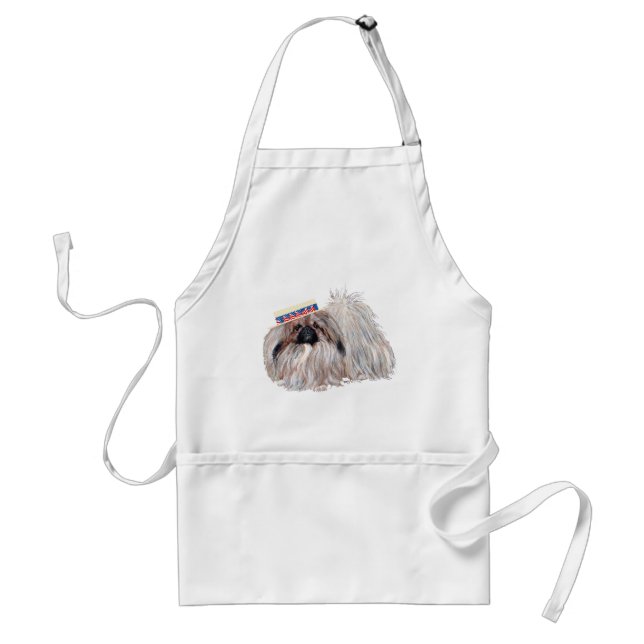 Tablier Patriotique Pekingese Cookout APRON (Devant)