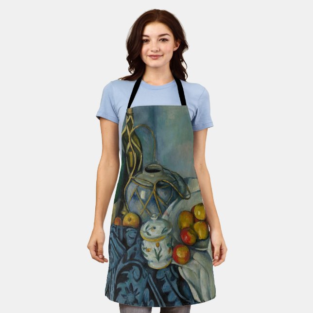 Tablier Paul Cezanne - Vie morte avec pommes (Porté)
