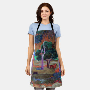 Tablier Paul Gauguin - Paysage avec un cochon et un cheval