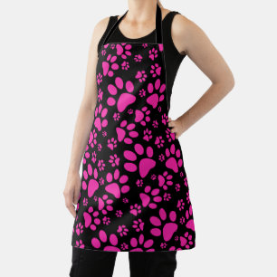 Tablier Paw-Prints rose et noir